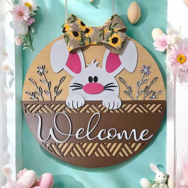 Bunny "Welcome" Sign