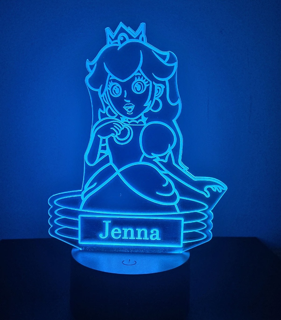 Custom Name Princess Peach Acrylic Nightlight Kit