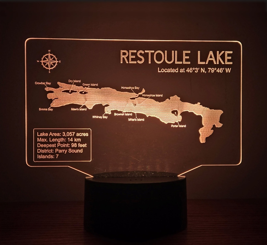 Restoule Lake Acrylic Nightlight Kit