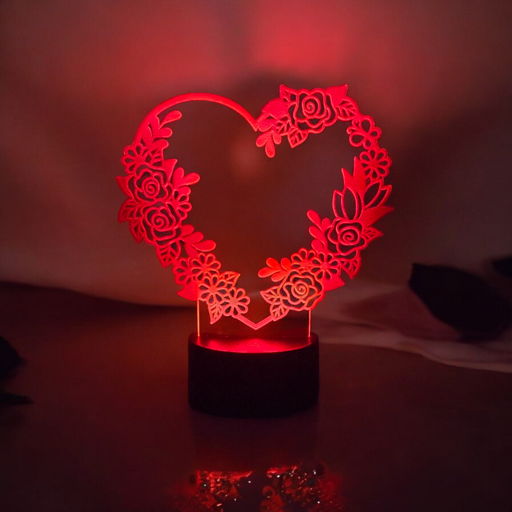 Flower Heart Acrylic Nightlight Kit