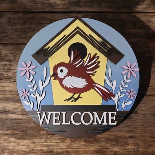 Bird "Welcome" Sign