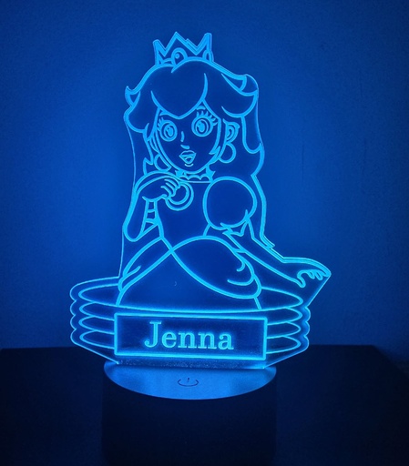 [CSTPCH-ACR-KIT] Custom Name Princess Peach Acrylic Nightlight Kit