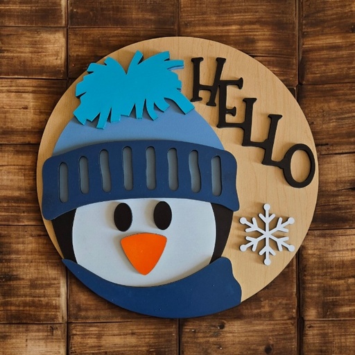 [SGN-0105] Penguin "Hello" Sign